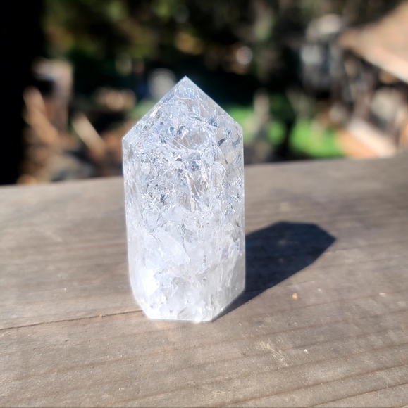 Clear lightening quartz crystal mini tower "2 tall P1 - Picture 6 of 7